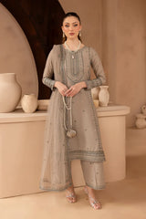 BATIK-3PC LAWN SEQUIN EMBROIDERED SHIRT WITH ORGANZA EMBROIDERED DUPATTA AND EMB TROUSER-NC-2634
