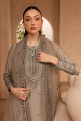 BATIK-3PC LAWN SEQUIN EMBROIDERED SHIRT WITH ORGANZA EMBROIDERED DUPATTA AND EMB TROUSER-NC-2634