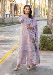 RANG RASIYA-3PC LAWN EMBROIDERED SHIRT WITH MONARK PRINT DUPATTA AND TROUSER-NC-2606