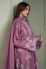 CROSS STITCH-3PC LAWN EMBROIDERED SHIRT WITH CHIFOON MBROIDRERD DUPATTA & TROUSER-NC-2601