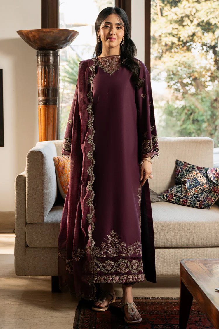 IZEL-3PC LAWN EMBROIDERED SHIRT WITH KHAADI EMBROIDERED DUPATTA & TROUSER-NC-2604