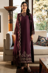 IZEL-3PC LAWN EMBROIDERED SHIRT WITH KHAADI EMBROIDERED DUPATTA & TROUSER-NC-2604