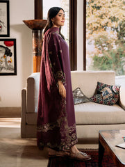 IZEL-3PC LAWN EMBROIDERED SHIRT WITH KHAADI EMBROIDERED DUPATTA & TROUSER-NC-2604