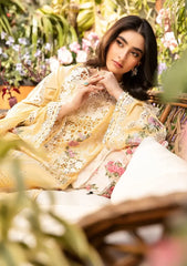 ELAF-3PC LAWN CHIKANKARI EMBROIDERED SHIRT WITH KHADDI NET EMBROIDERED DUPATTA AND TROUSER-NC-2629