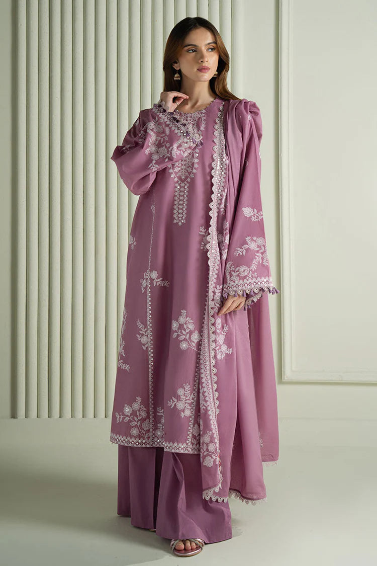 CROSS STITCH-3PC LAWN EMBROIDERED SHIRT WITH CHIFOON MBROIDRERD DUPATTA & TROUSER-NC-2601