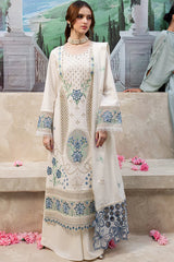 MAHNUR-3PC LAWN LASERCUT EMB SHIRT WITH LAWN LASERCUT EMB DUPATTA & TROUSER-NC-2625