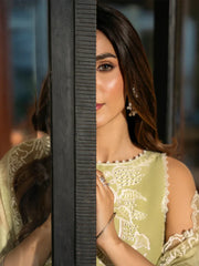 IZEL-3PC LAWN EMBROIDERED SHIRT WITH KHAADI NET EMBROIDERED DUPATTA AND TROUSER-NC-2603