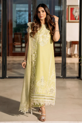 IZEL-3PC LAWN EMBROIDERED SHIRT WITH KHAADI NET EMBROIDERED DUPATTA AND TROUSER-NC-2603