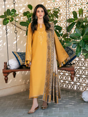 IZEL-3PC LAWN EMBROIDERED SHIRT WITH CHIFFON PRINTED DUPATTA & TROUSER-NC-2685