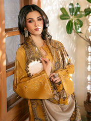IZEL-3PC LAWN EMBROIDERED SHIRT WITH CHIFFON PRINTED DUPATTA & TROUSER-NC-2685