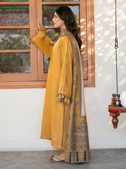 IZEL-3PC LAWN EMBROIDERED SHIRT WITH CHIFFON PRINTED DUPATTA & TROUSER-NC-2685