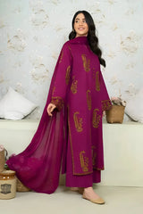 SAPPHIRE-3PC LAWN EMBROIDERED SHIRT WITH BAMBER CHIFFON EMBROIDERED DUPATTA AND LAWN TROUSER-NC-2615