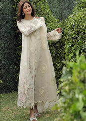 QALAMQAR-3PC LAWN CHIKAANKARI EMBROIDERED SHIRT WITH KHAADI NET EMBROIDERED DUPATTA AND TROUSER-NC-2630