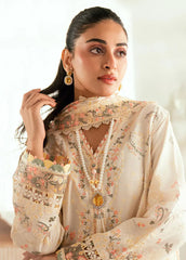 QALAMQAR - 3PC LAWN EMBROIDERED SHIRT WITH KHAADI NET EMBROIDERED DUPATTA AND TROUSER -NC-2653