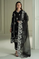 CROSS STITCH-3PC LAWN EMBROIDERED SHIRT WITH ORGANZA EMBROIDRERD DUPATTA & TROUSER-NC-2666