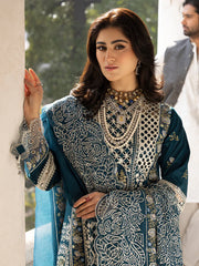 MAHNUR-3PC LAWN EMBROIDERED SHIRT WITH ORGANZA EMBROIDERED DUPATTA AND TROUSER-NC-2609