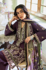 JAZMIN-3PC LAWN EMBROIDERED SHIRT WITH CHIFFON PRINTED DUPATTA AND TROUSER-NC-2631