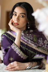 JAZMIN-3PC LAWN EMBROIDERED SHIRT WITH CHIFFON PRINTED DUPATTA AND TROUSER-NC-2631