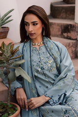 BATIK-3PC LAWN EMBROIDERED SHIRT WITH KHADDI NET EMB DUPATTA AND TROUSER-NC-4750