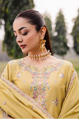 IZEL-3PC LAWN EMBROIDERED SHIRT WITH KHAADI NET EMBROIDERED DUPATTA AND TROUSER-NC-2650 (Copy)
