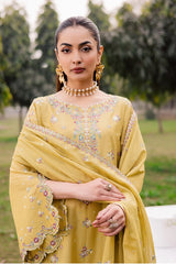 IZEL-3PC LAWN EMBROIDERED SHIRT WITH KHAADI NET EMBROIDERED DUPATTA AND TROUSER-NC-2650 (Copy)