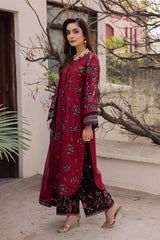 BATIK-3PC LAWN EMBROIDERED SHIRT WITH CHIFFON EMBROIDERED TYE&DYED DUPATTA AND EMB TROUSER-NC-2653