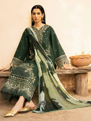 IZEL-3PC LAWN EMBROIDERED SHIRT WITH CHIFFOON PRINT DUPATTA AND EMB TROUSER-NC-2628