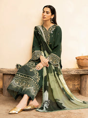 IZEL-3PC LAWN EMBROIDERED SHIRT WITH CHIFFOON PRINT DUPATTA AND EMB TROUSER-NC-2628